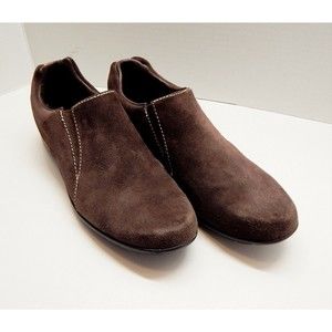 Cole Haan Women Size 10B Brown Suede Slip On Casual Waterproof Shoes Loafers